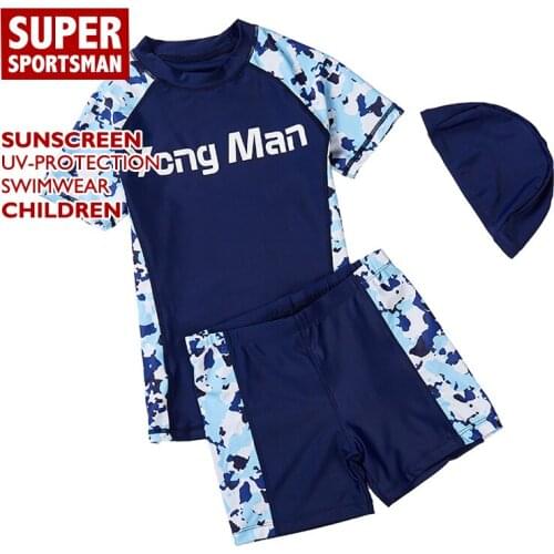 Children UPF50+ Swimwear Two Piece Swimsuit Kids Water Sport Rashguard Baby Cute Bathing Shorts Swim Suit Toddler Boy Beach Wear