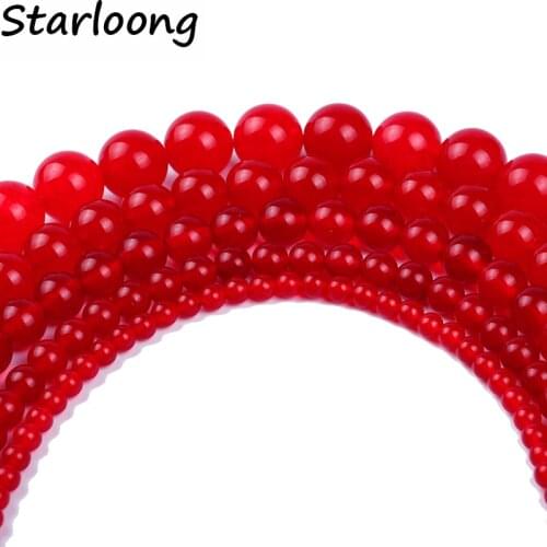 4,6,8,10,12 AAA new fashion wholesale natural round red loose stone beads For Bracelet Necklace DIY Jewelry Making