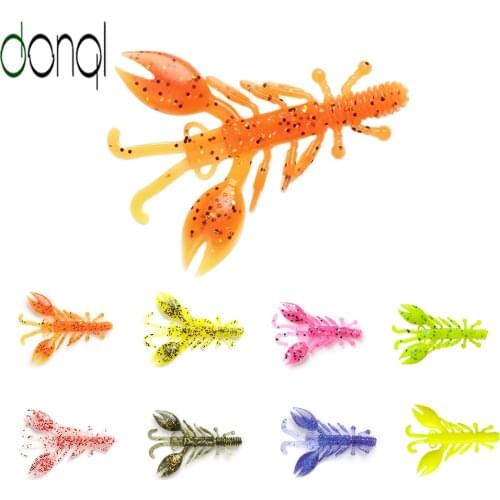 DONQL 10pcs Jigging Worms Fishing Soft Lure 40mm 0.6g Silicone Wobbler Shrimp Swimbaits Artificial Rubber Bait Bass Carp Tackle