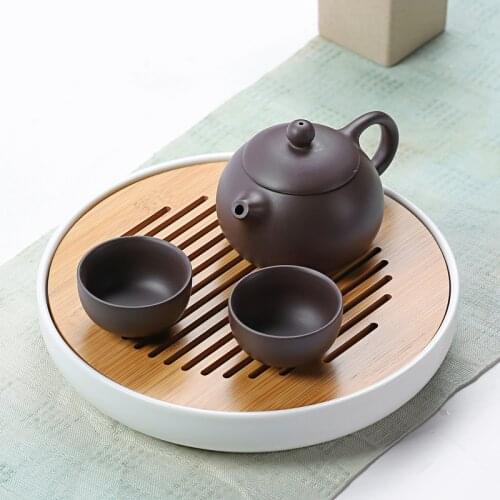Purple Clay Tea Set Luxury Office Chinese Kung Fu Tea Set Retro Japanese Vintage Teapot Juego De Te Teaware With Tray EF60CJ
