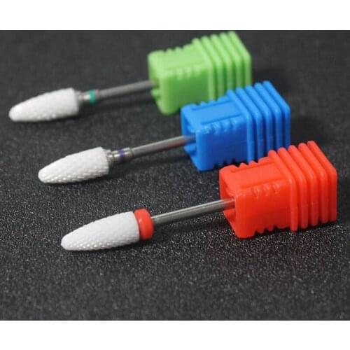 Ceramic Milling Cutter Nail Drill Bits Electric Drill Files Manicure Machine Removal Exfoliating Pointed Polisher Drill Gel Glue