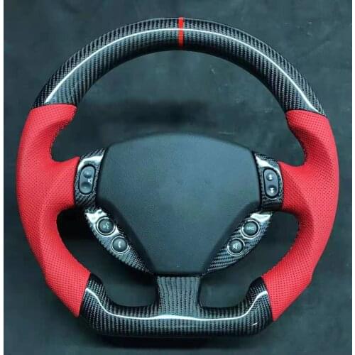 Gloss Carbon Fiber Steering Wheel Alcantara Leather for Maserati Levante Ghibli Quattroporte 2003-2009