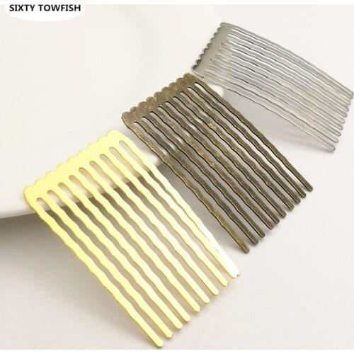 8 pieces/lot 31x49mm Metal Gold color/White K/Antique bronze Hair Combs Fashion Hairwear DIY Hair Jewelry Accessory Findings
