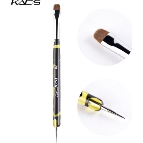 KADS 2# 2 Way Kolinsky Brush Acrylic Professional French Manicure Brush Nail Art Brush Nail Dotting Pen
