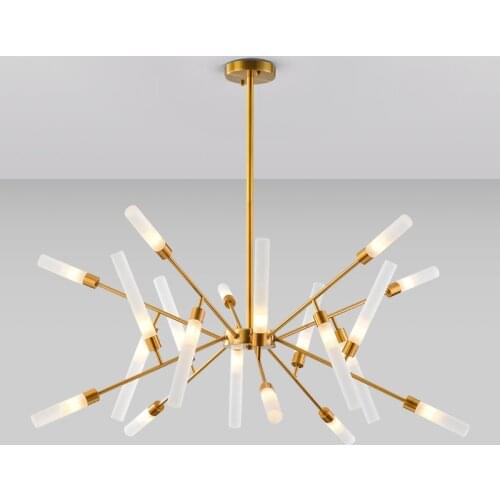 Post-modern minimalist creative golden living room chandelier LED bedroom Nordic light luxury dining room chandelier