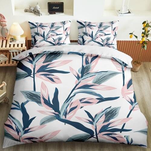 Plant Leaf Home Textiles Bedding Set Duvet Cover Include Pillowcase Set Quilt Cover Bed Covers Sets King Queen Size 2/3Pcs