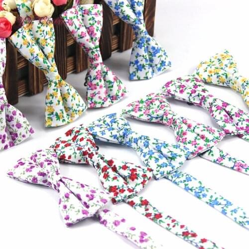 Fashion flower Printed Mens Bowties Vintage Gravatas Corbata Bow ties for Man wedding party Groom bowtie Slim Gravata Necktie
