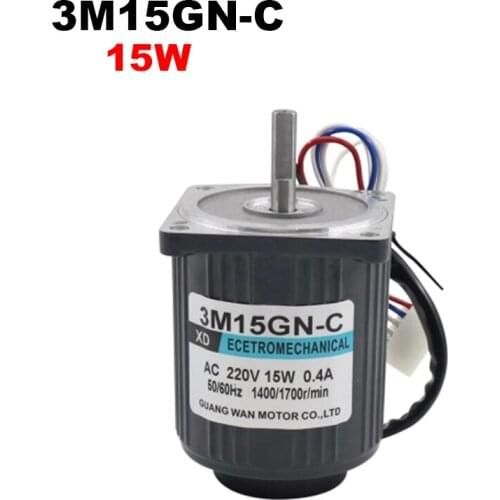 220V AC 15W Gear Motor 3M15GN-C Mini Speed Regulating Motor with Speed Controller 1400RPM 2800RPM Reversible Adjustable Speed