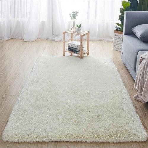 Soft Plush Bathroom Carpet Bedroom Bedside Foot Mat Solid Color Water Absorption Rug Thicken Anti-slip Bath Mat Floor Rug