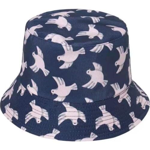Summer Outdoor Sunscreen Double-Sided Panama Bucket Hat Hip Hop Cap Men Summer Fishing Fisherman Hats Graffiti Hat For Men Women