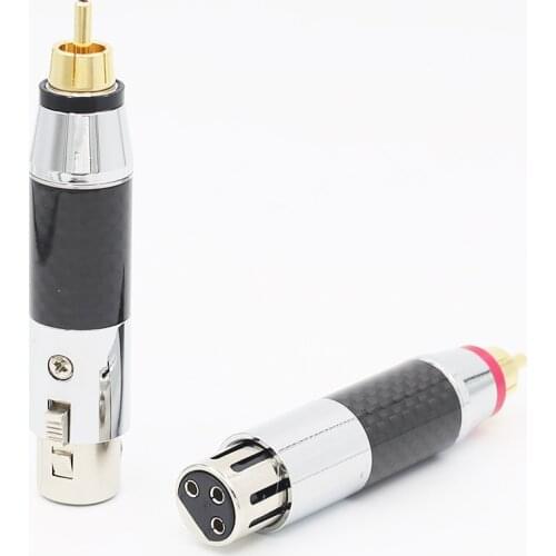 Audiocrast 2x XLR Female to RCA Male Socket Adapter Gold Balanced Cable Plug Phono
