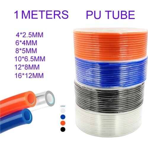 1Meter Air Hose Pneumatic Tube Pipe PU Hoses 4mm 6mm 8mm 10mm 12mm 16mm For Compressor Polyurethane Tubing 8x5mm 6x4 12x8