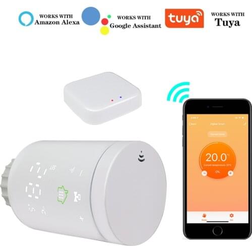 Tuya Smart WIFI Zigbee Radiator Actuator Programmable Thermostatic Radiator Thermostat Valve Temperature Controller Support Alex
