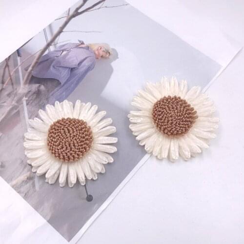 2 Pcs 75mm Handmade Sunflower Button Embellishments Buttons For DIY Shoes Decoration