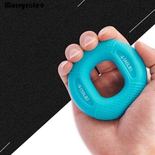 Silicone Adjustable Hand Grip 20-80LB Gripping Ring Finger Forearm Trainer Carpal Expander Muscle Workout Exercise Gym Fitness