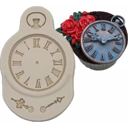 Pocket Watch Shape Silicone Fondant Chocolate Resin Aroma Stone Ornaments Mold For Pastry Cake Decorating Kitchen Accessories