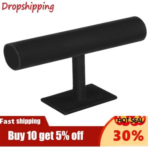 T-Bar Rack Watch bracelet Stand Holder for Jewelry Bracelet Chain Necklace Velvet/Leather Watch Display black red hard Organizer