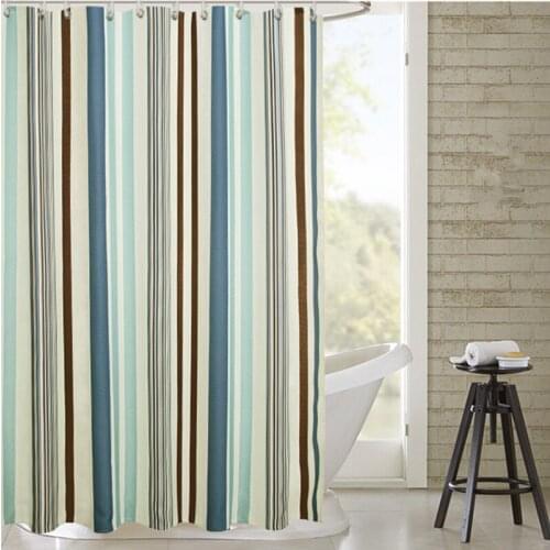 Strips Shower Curtain Nordic Colorful Fancy Polyester Textile Luxurious Waterproof Fabric Bath Curtains