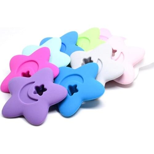 10 PCS BPA Free Silicone Star Teether DIY Baby Pacifier Dummy Teething Chewable Star Teether Nursing Grasp Toy Accessories