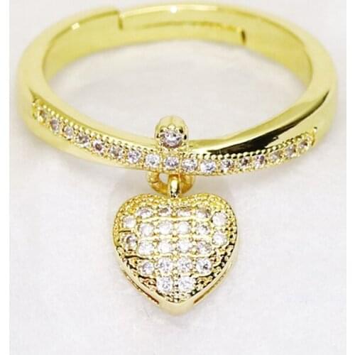 10Pcs Heart shape rings Elegant jewelry ring crystal rings accessories jewels for women zircon jewelry party ring 8335