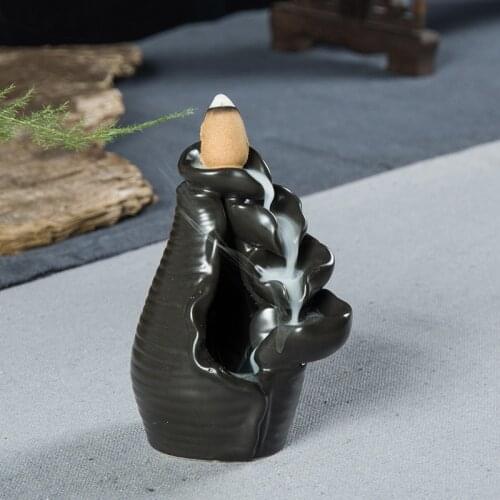 100Pcs Backflow Incense Or Burner Ceramic Censer Buddhism Oil Burner Torch Aroma Lamps Home Decor Tower Incense Holder