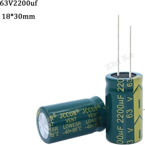 2pcs/lot 63V 2200UF 18*30 high frequency low impedance aluminum electrolytic capacitor 2200uf 63V 20