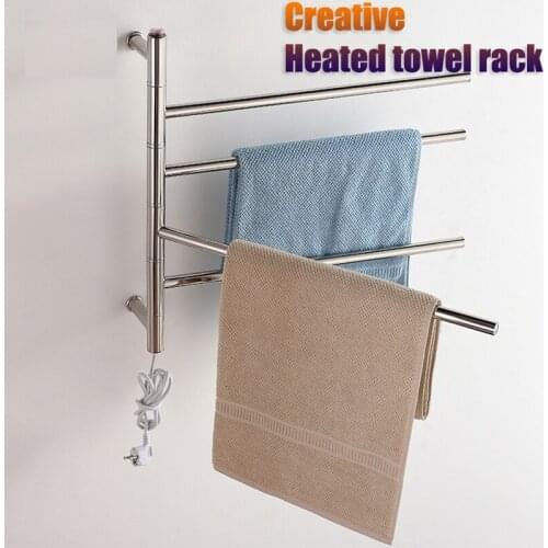 Fast shipping,Creative Electric bath towel warmer 304 stainless steel heated towel warmer bathroom towel warmer rack