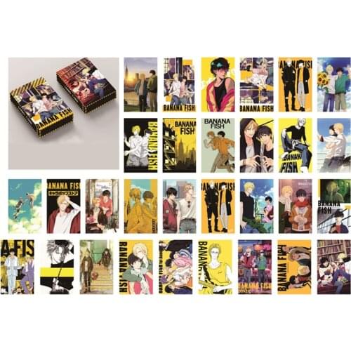 30pcs Lomo Card Toy for Kid Gfit Collection Jujutsu Kaisen Demon Slayer Mugen Train Banana Fish Compulsive Gambler Haikyu Hunter
