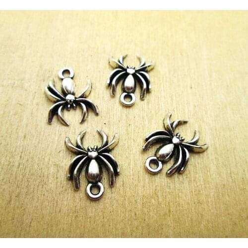 30pcs-17x14mm spider Charms spider charm pendants DIY necklace/ bracelets charms antique silver tone