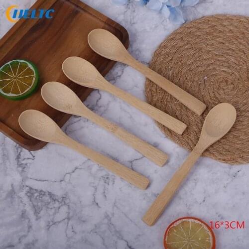 1/5Pcs Bamboo Jam Spoon Ecofriendly Tableware Bamboo Scoop Coffee Honey Tea Spoon Stirrer Baby Honey Spoon Coffee Spoon