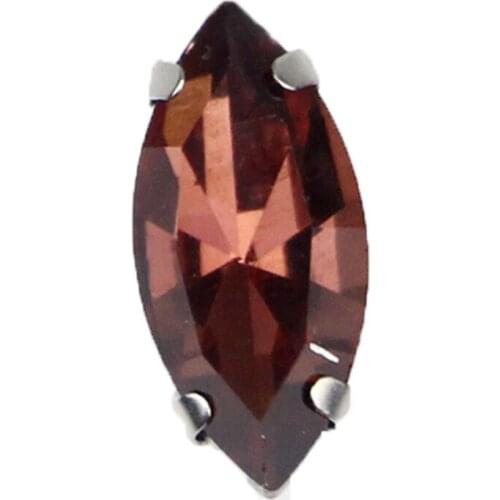 Free Shipping!Wine Red Silver Base Horse Eye Shape AAA+ Crystal Glass Flatback Sew On Rhinestones For DIY Apparel/Shoes/Bag