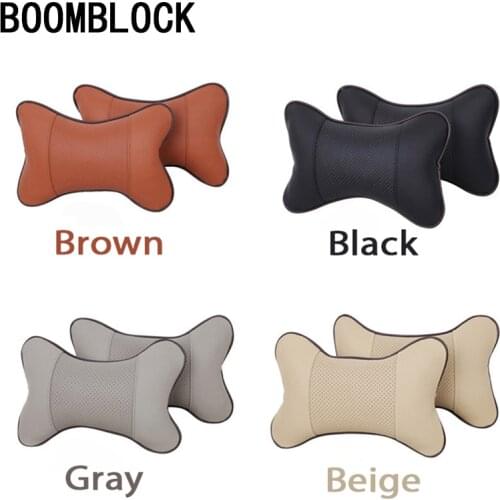 BOOMBLOCK 2pc Car Leather Cushion Cover Pillow For BMW e90 e60 e39 e46 f10 F30 VW Golf 7 passat b6 Peugeot 206 audi a3 a4 b8