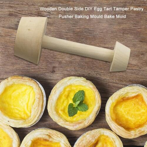 Wooden Egg Tart Tamper Eggtart Mold Baking Tool Baking Cake Kitchen Tools Accessories Double Side Pastry Cake Pusher
