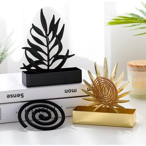 Ginkgo Leaf Mosquito Coil Holder Wrought Iron Fireproof Repellent Rack Portable Hanging Mosquito Coil Shelf Anti-mosquito Supply