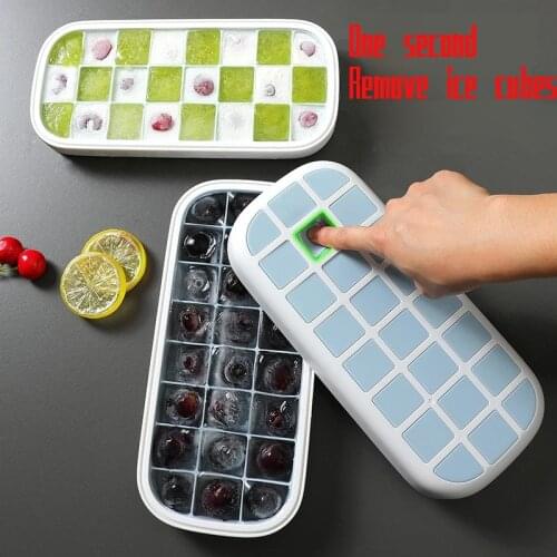 ECOCO 24 Grid Ice Cube Trays with Silica Gel Ice Cube Mold for Ice Cream Chocolate Party Whiskey Cocktail Drink