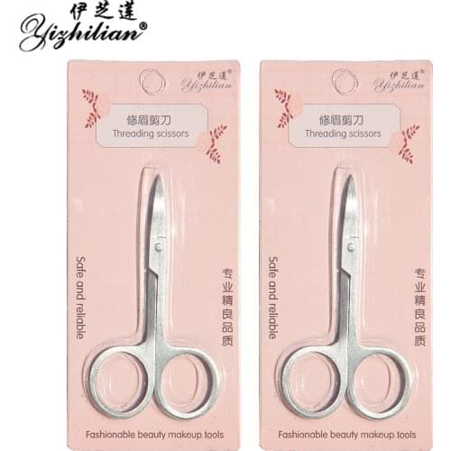 Stainless Steel Eyebrow Tool Eyebrows Pet Scissors Beauty Makeup Trimmer Eyebrow Razor Eyelid Stickers Shear