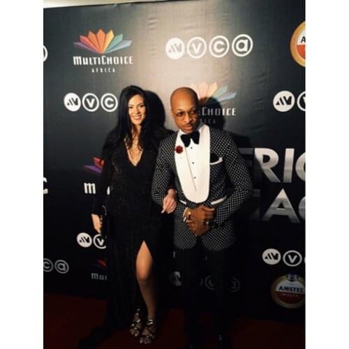 JELTONEWIN Black White Dots Men Suits Costume Homme Shawl Lapel Terno Masculino Slim Fit Groom Prom Blazer Wedding (Jacket+Pant)