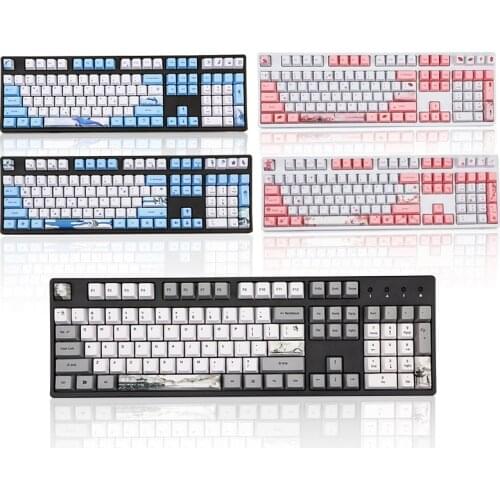 73/122 Keys Dye Subbed PBT Keycap OEM Profile Keycaps For MX Switches dz60/GK64/TKL87/96/108 Keyboard Sakura Keycap