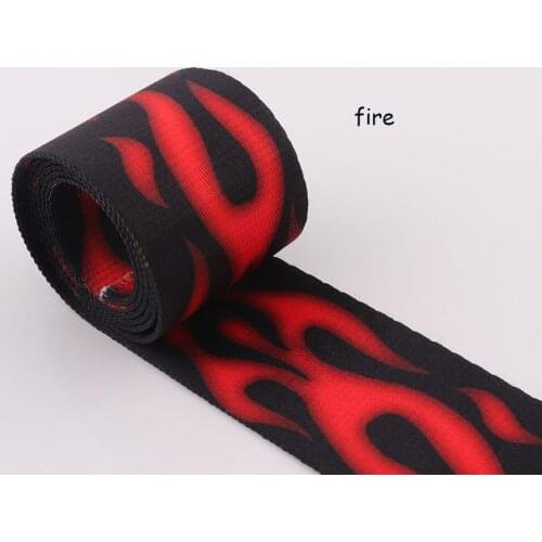 Red Striped Webbing ribbon 2yards 5cm Soft Handbag Webbing Strap Flame Backpack strap ribbon bag knapsack luggage belt strap