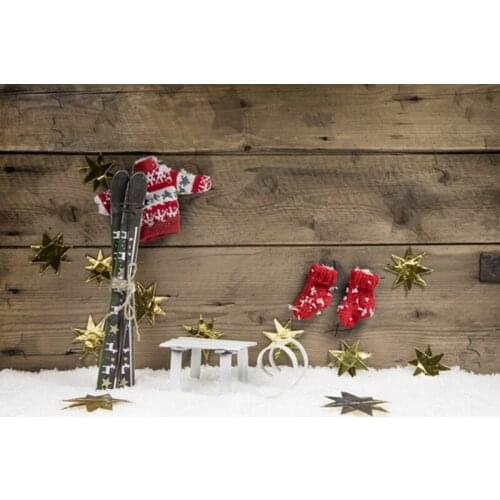 Fantasy lovely newborn baby christmas photo background Vinyl ,fondos de estudio fotografia,wood wall snow backdrop christmas