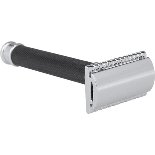 Mens Manual Shaving Razor Double Edge Safety Blade Shaver Stainless Steel Long Handle Beard Shaving Traditional Razor Cleaner