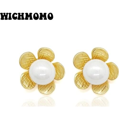 2019 New 85mm 1 Pair High Quality Zinc Alloy Gold Flowers Acrylic Beads Dangle Earrings for Girls Party Gifts Accessories