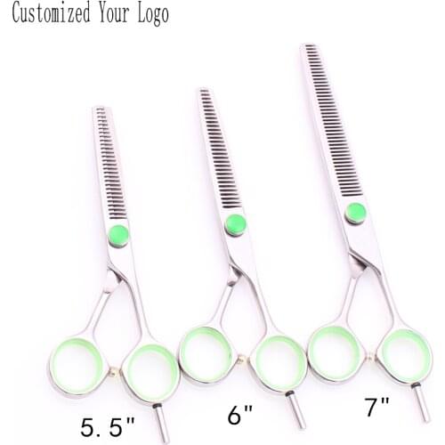 C1121 5.5'' 6'' 7" 440C Barber Shears Customized Brand Hairdressers Scissors Cutting Shears Thinning Shears Salon Hair Scissors