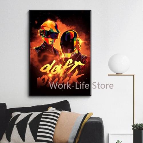 Daft Punk Poster French DJ Music Production Band Hip Hop Canvas Painting Wall Art Pictures Prints Modern Home Room Bar Decor