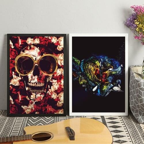 Alexandr Mcqueen Skull Artwork Posters And Prints Canvas Art Decorative Wall Pictures For Living Room Home Decor Painting