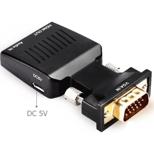 LS VGA Male to HDMI Female Converter with Audio Adapter Cables 720/1080P for HDTV Monitor Projector PC Laptop TV-Box PS 3 4
