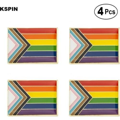 Progress Pride Badge Flag Pin Lapel Pin Badge Brooch Icons 4pcs
