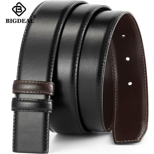 Brand Belt for Men 100% Pure Cowhide Belt Strap No Buckle Genuine Leather Belts Men High Quality Fashion Pin Buckle Waistband