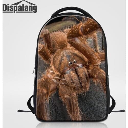 Dispalang Spider Print Laptop Backpack for Male High School Bag Animal Backpack Travel Bagpack Casual Stachels Rucksack Mochila