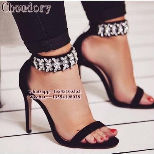 Sexy cut-outs open toe high heels gladiator sandals open toe rhinestones brand shoes thin heel summer crystal sandals women shoe